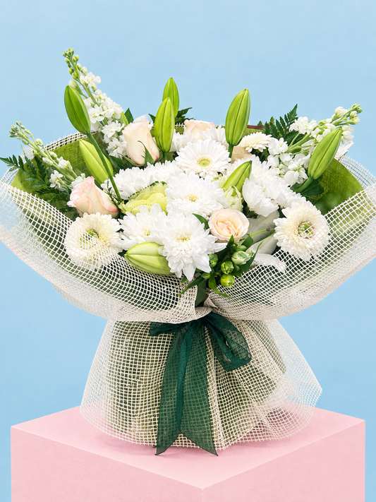 Flower arrangement in vox box