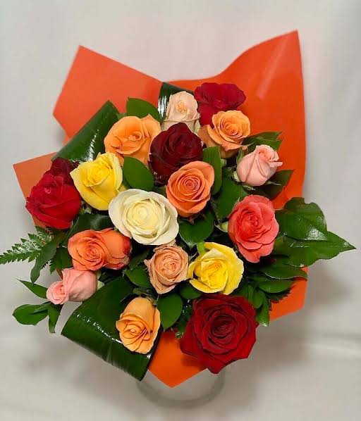 Bouquet of colorful roses