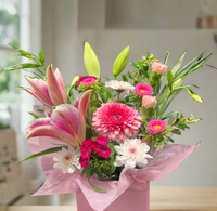 Flower Arrangement in posies box (with Lilies)