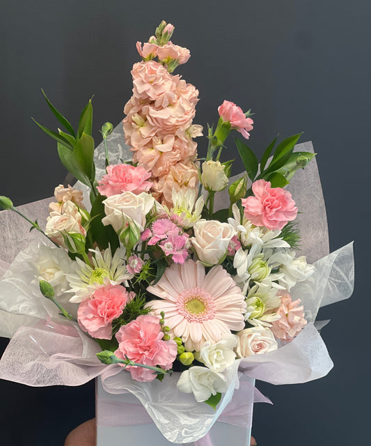 Flower arrangement in posies box