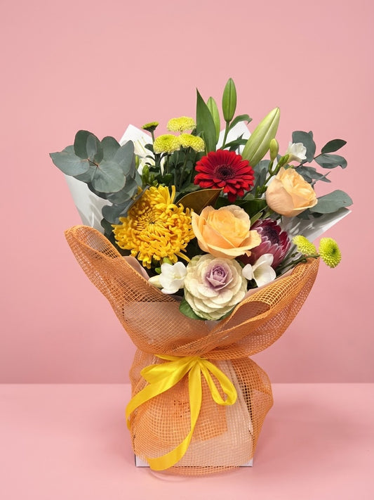 Flower arrangement in vox box
