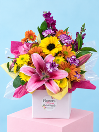 Flower Arrangement in posies box with Lilies