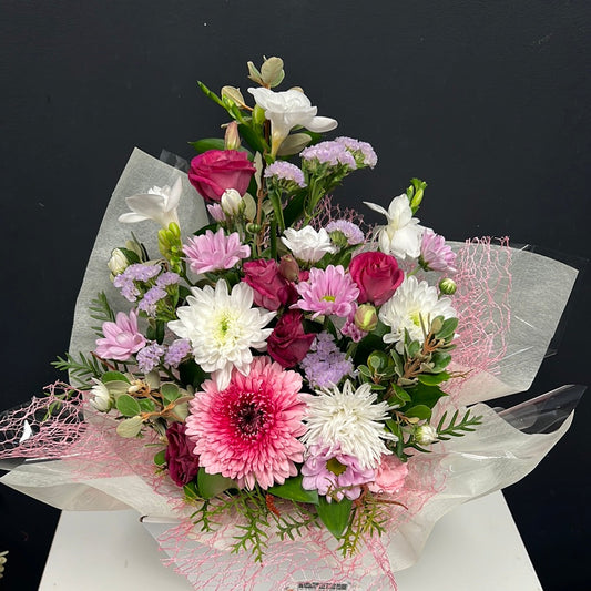 Flower arrangement in pot box