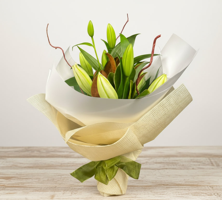 Bouquet of green and yellow flowers