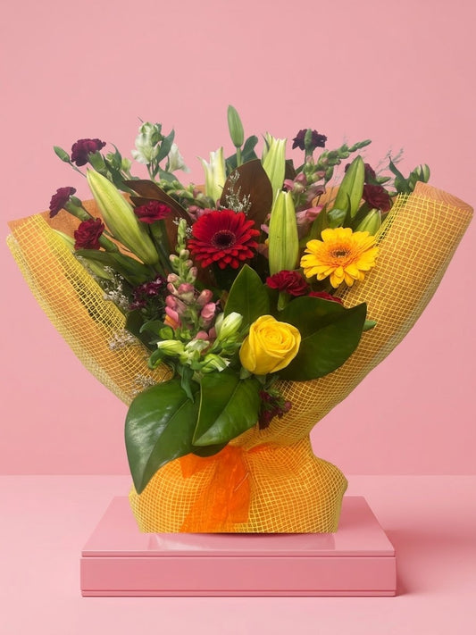 Flower arrangement in vox box